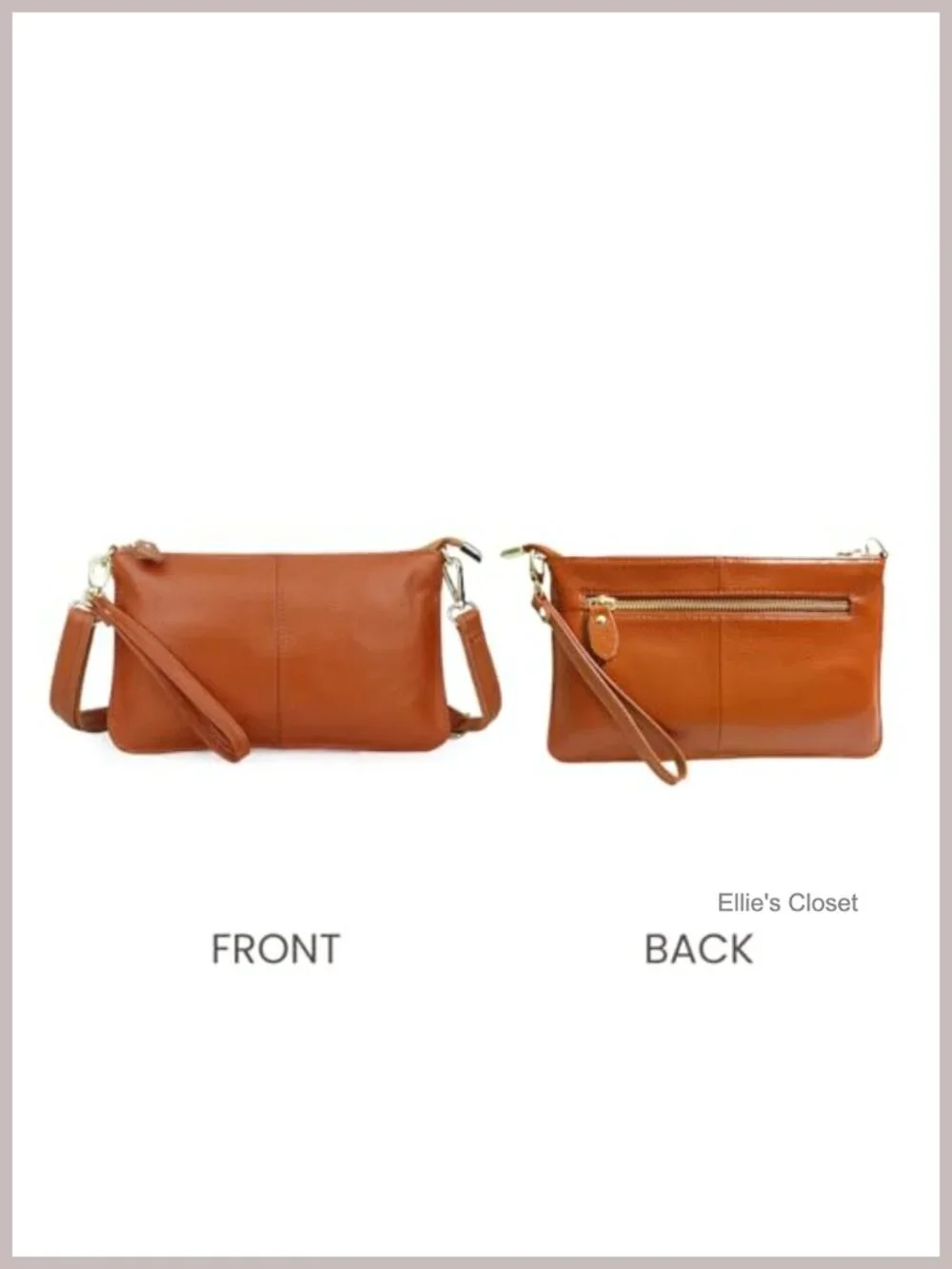 Genuine Leather Wristlet Wallet Small Crossbody Purse with Adjustable Strap